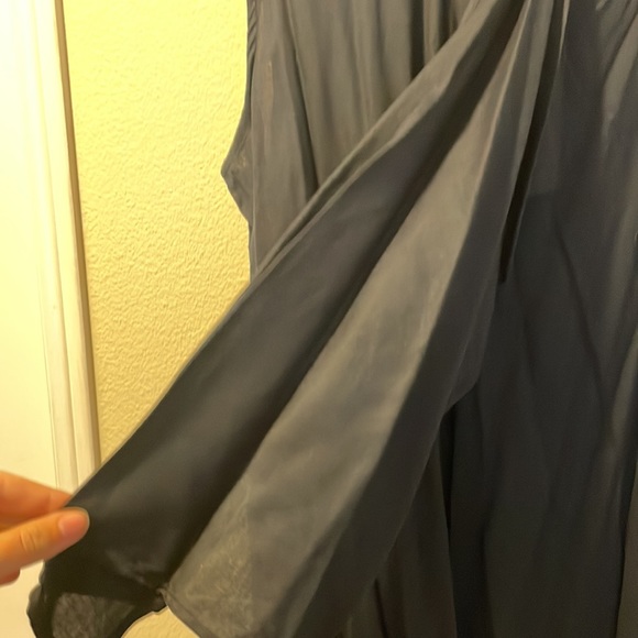 Black dress w/ neck scarf, LA Reina, plus size - Picture 2 of 2